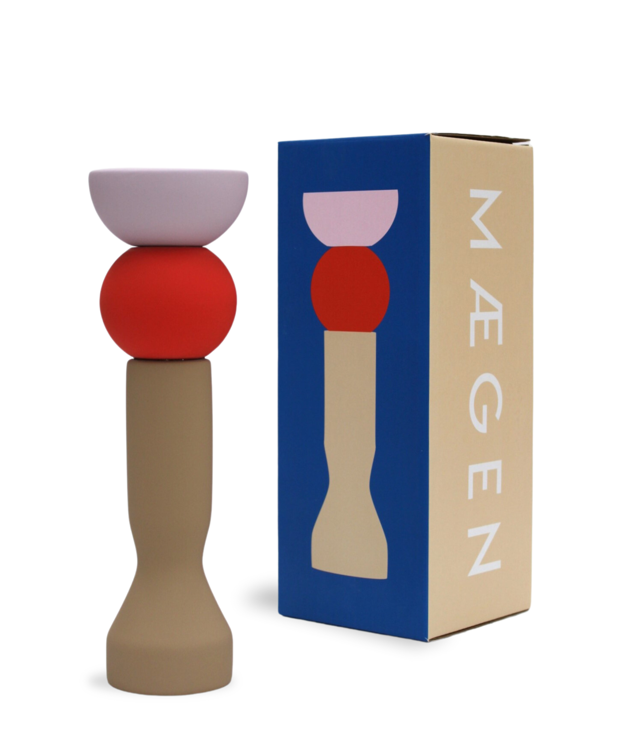 Stacks - Tomato Tall Candlestick-MASTK002-B