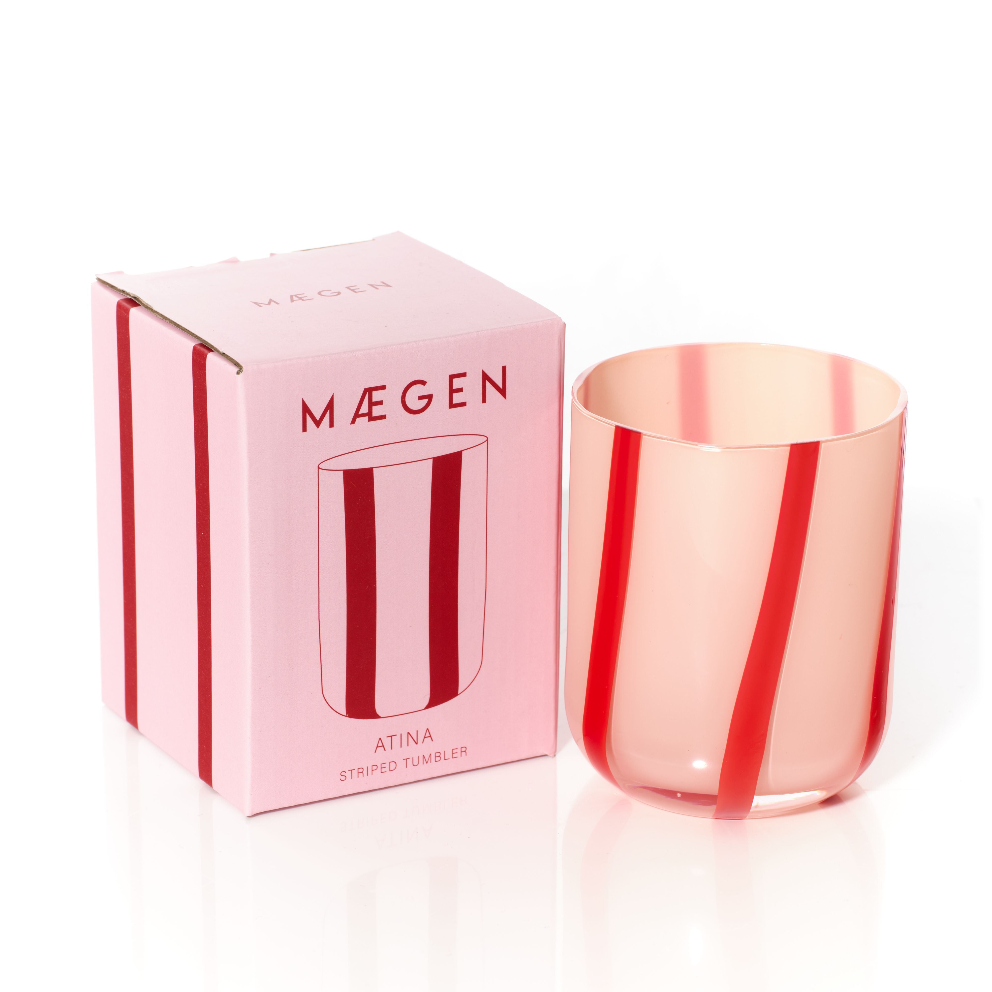 Atina Glassware | Pink & Red