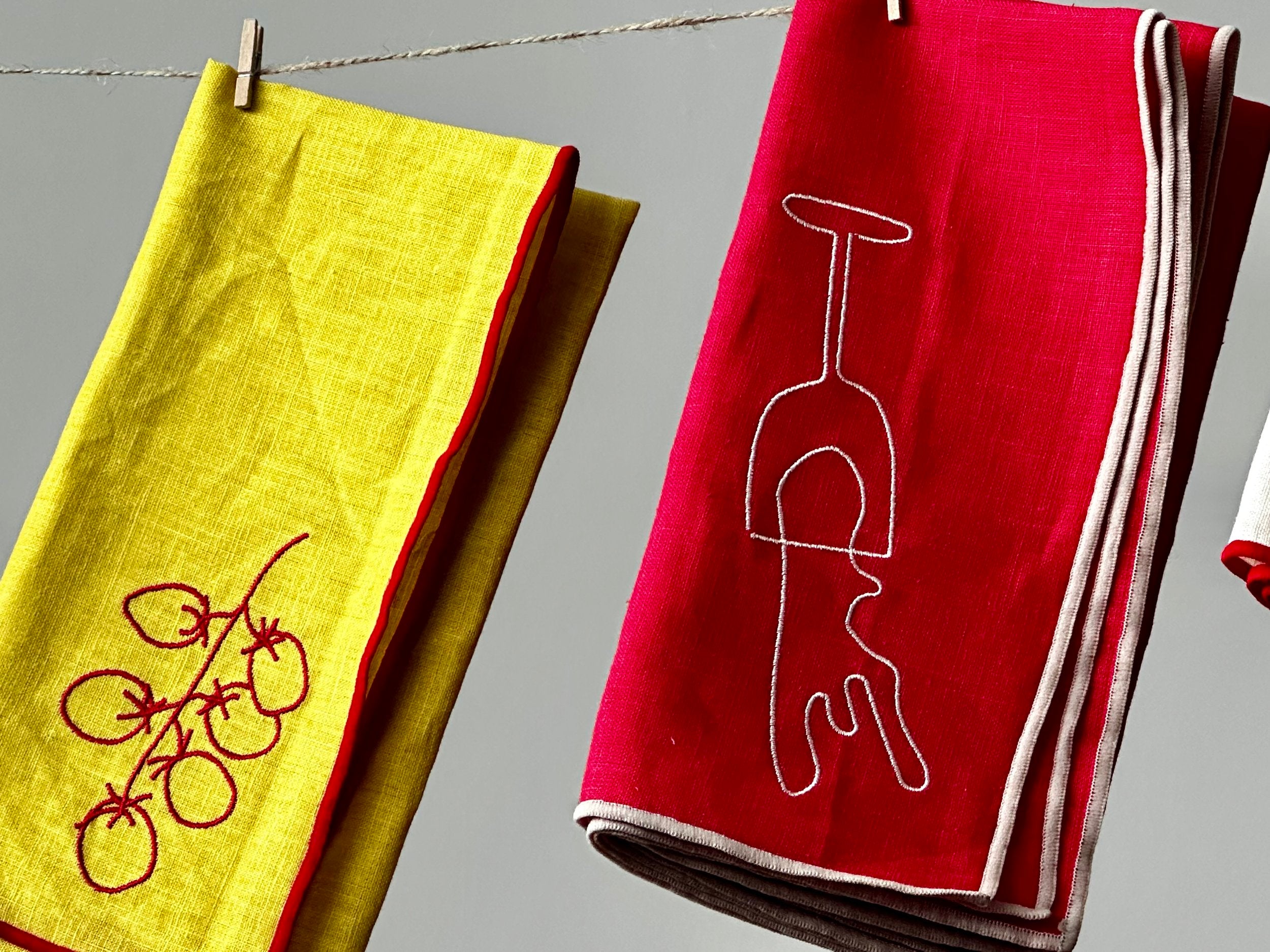 Linen Blend Napkins - Wine (Set of 2)