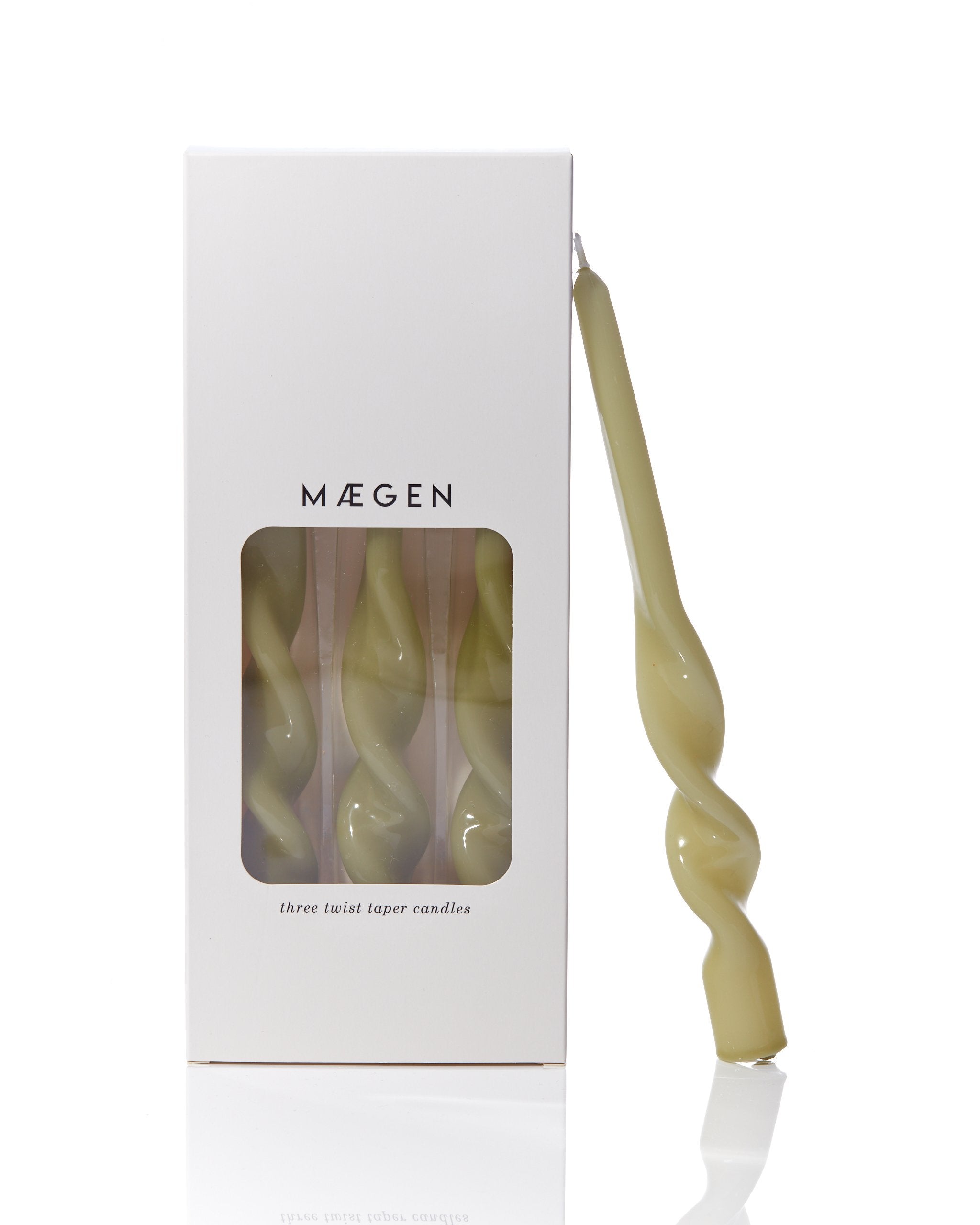 Twisted Taper Candle - Leaf Green 3 pack