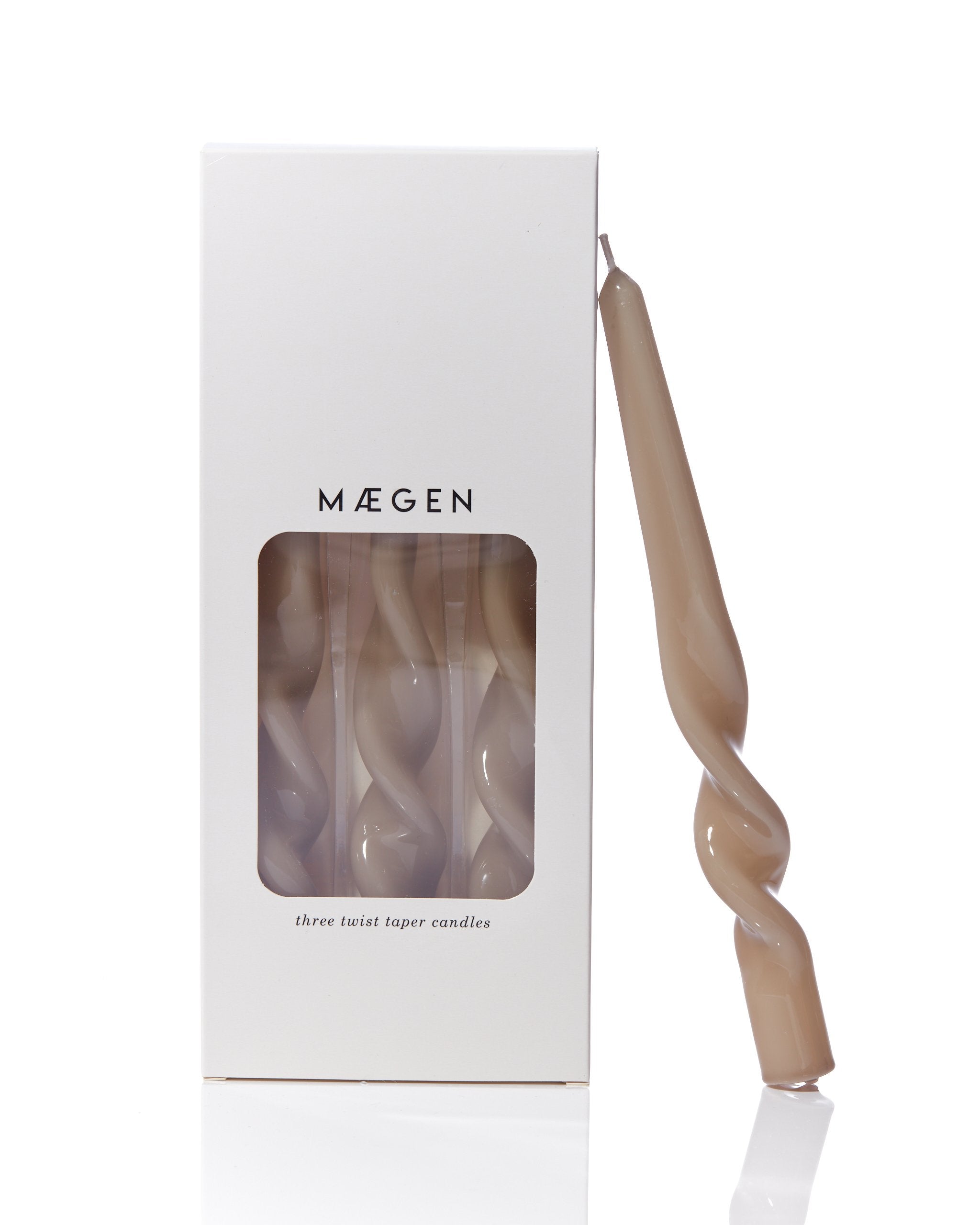 Twisted Taper Candle - Mink 3 pack