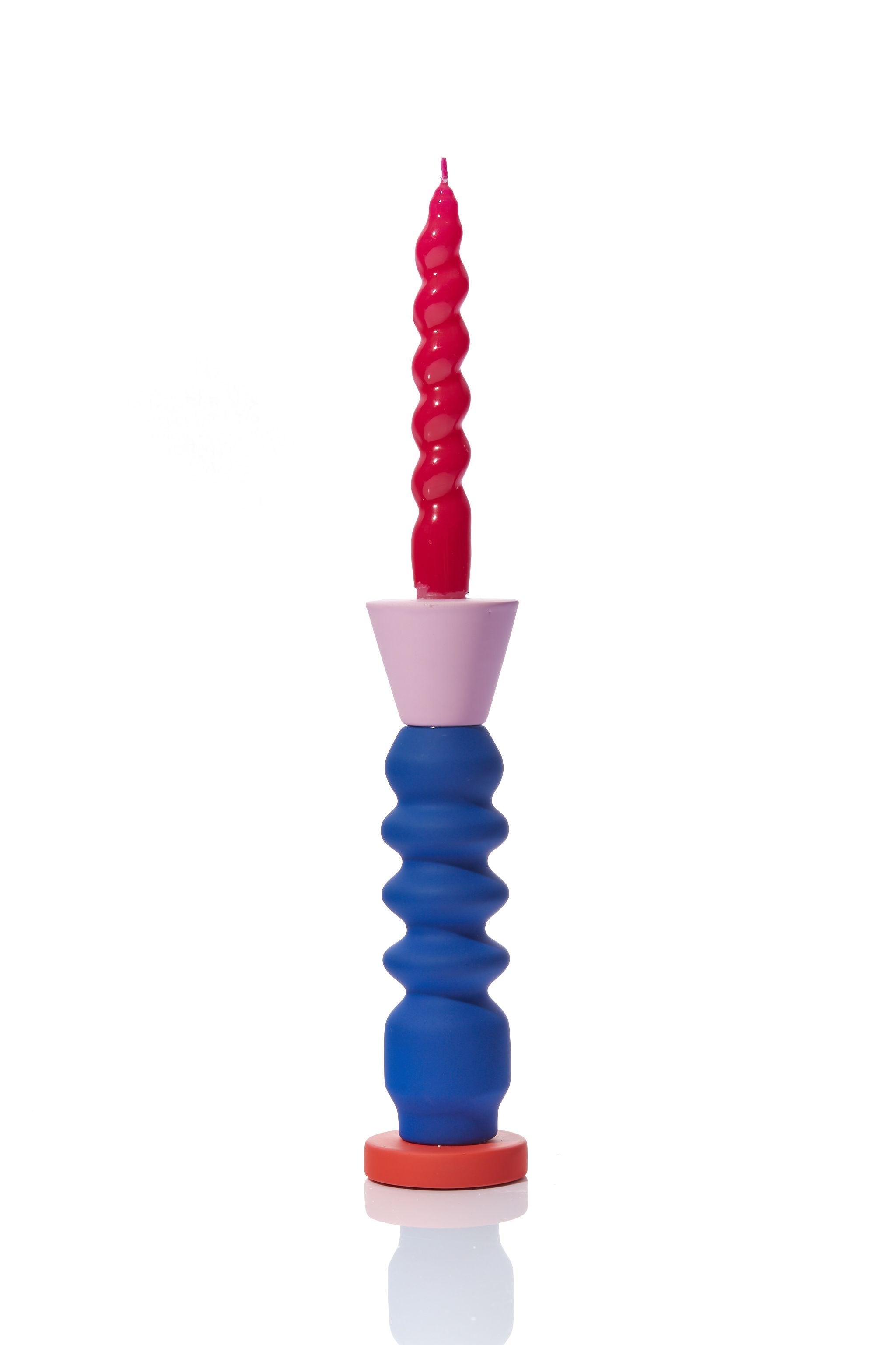 Stacks - Cobalt Tall Candlestick-MASTK004-B