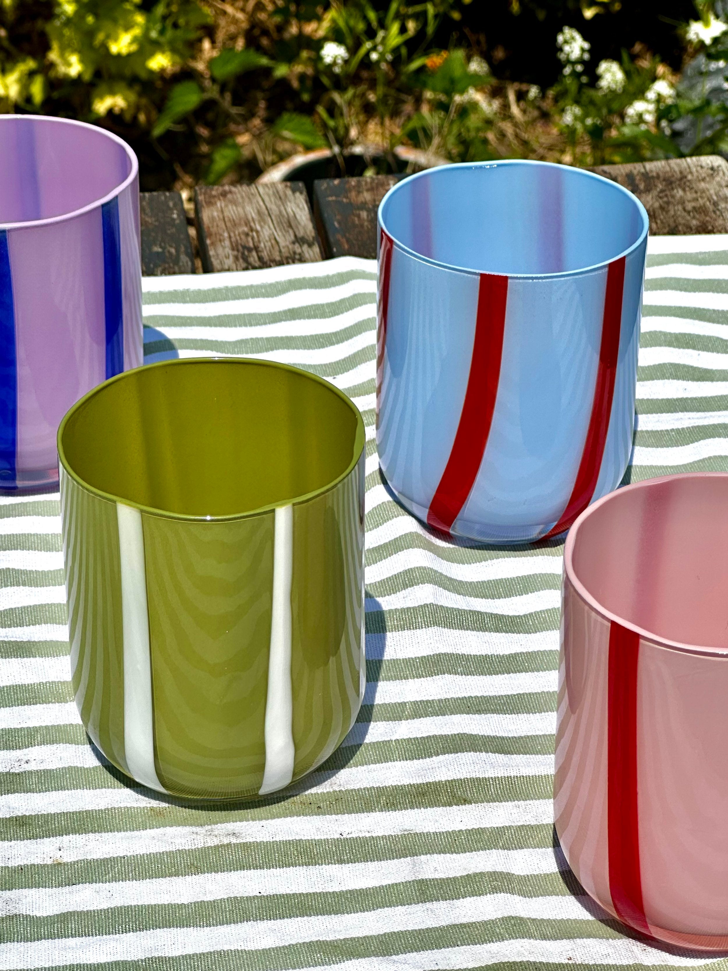 Atina Glassware - Blue & Red